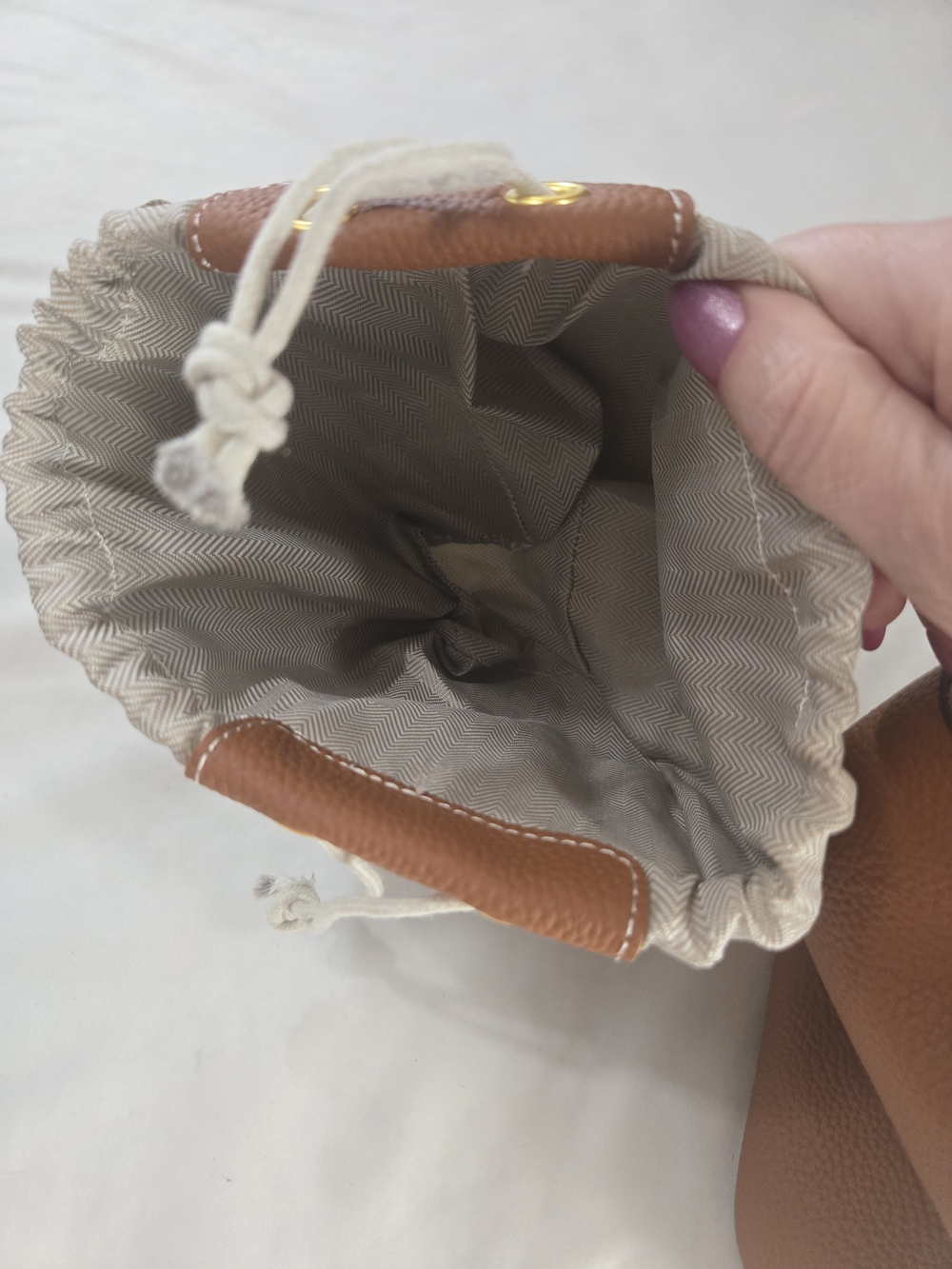Picotin Style Gorgeous Leather Mini Tote Bag in Tan with Gold Hardware - Picture 13 of 13